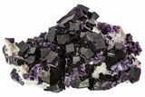 Dark Purple Cubic Fluorite Crystal Plate - China #112387-3